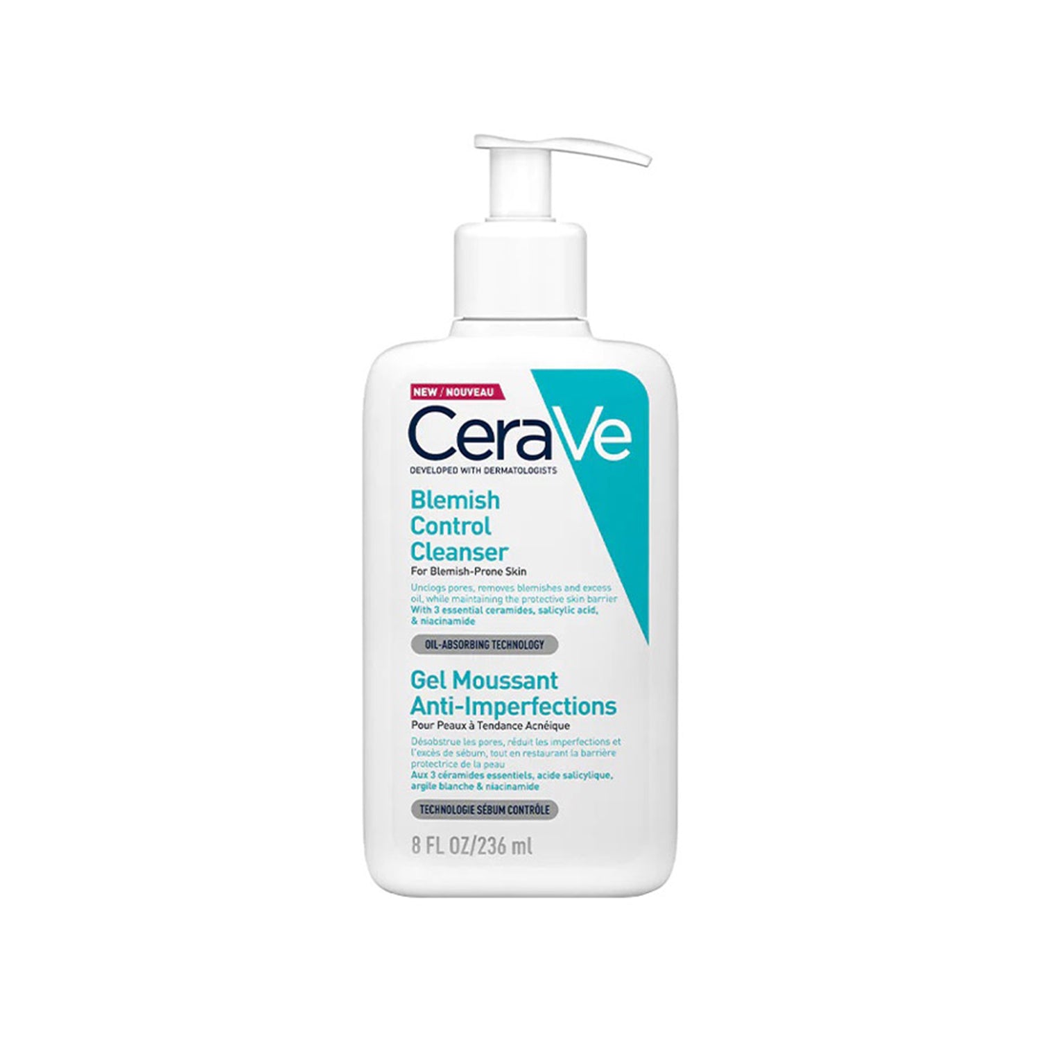 CeraVe Blemish Control Face Cleanser with 2% Salicylic Acid & Niacinamide for Blemish-Prone Skin 236ml