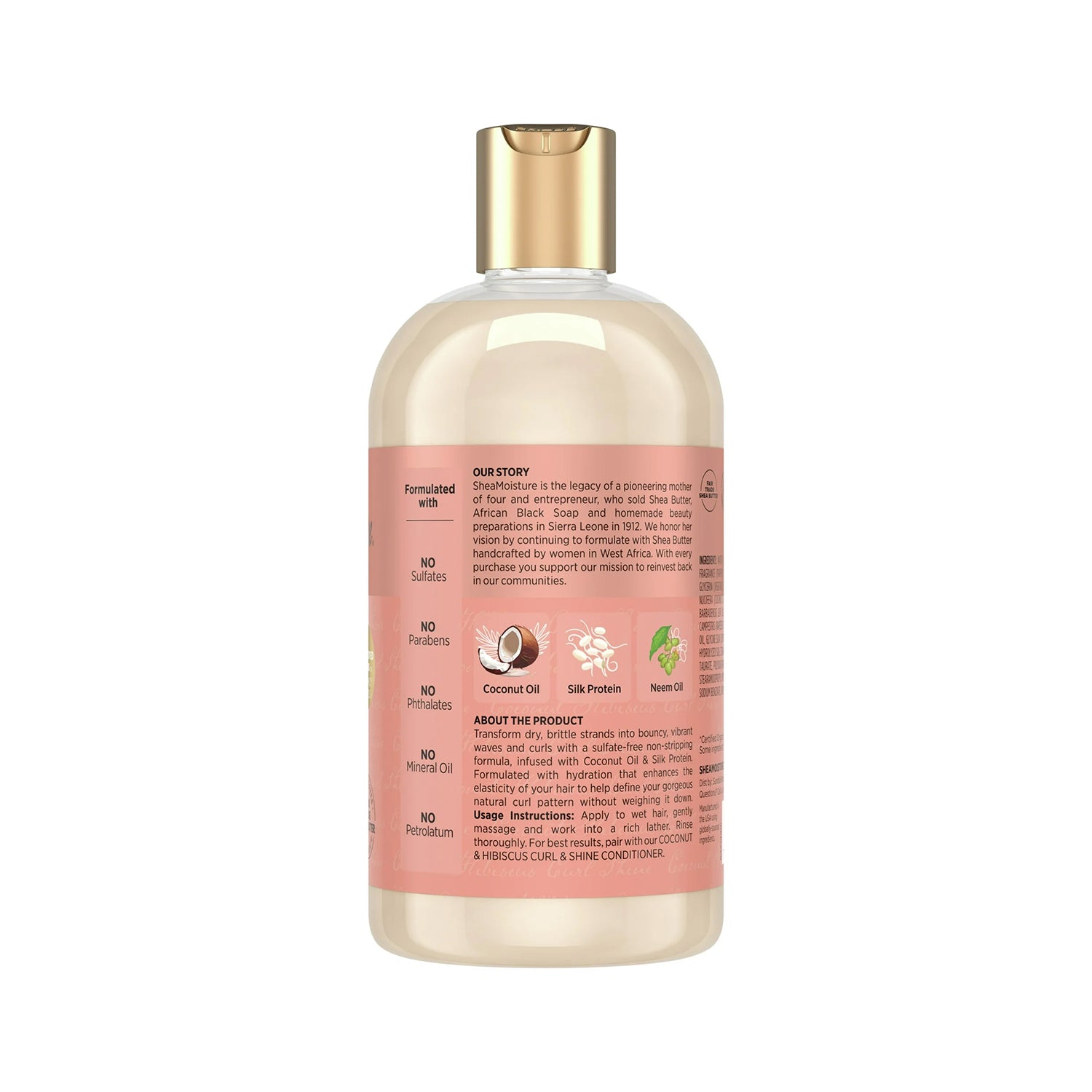 Shea Moisture coconut & hibiscus curl & shine shampoo 384ml